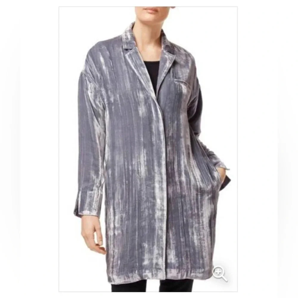 J Brand Gray Velvet Duster Jacket Size S